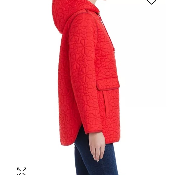 Kate Spade Red Flower A-Line Quilted Jacket NWOT - Picture 7 of 7